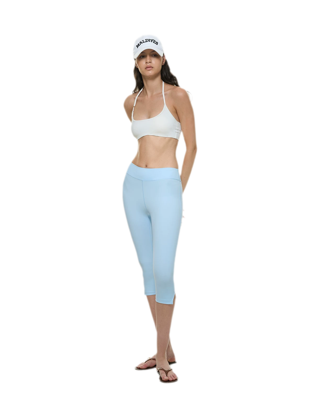 Bare-Feel Slit Capri Pants