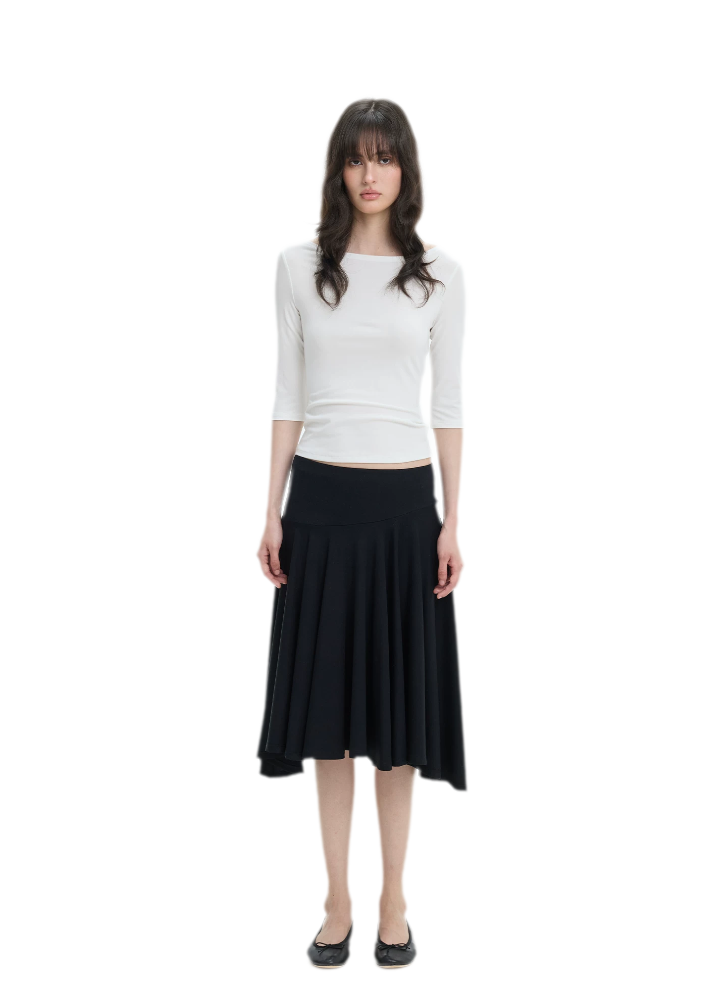 Lyocell Boat Neck Knit Top