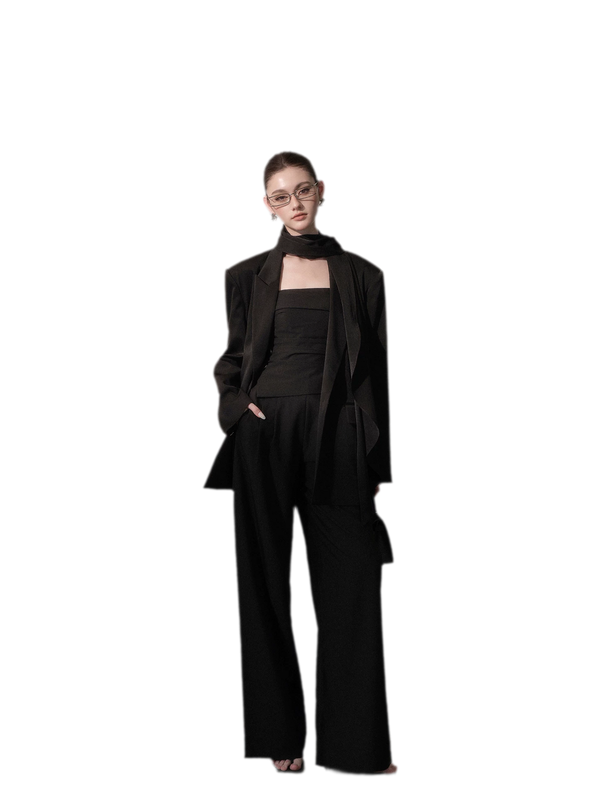 Ruched Strapless Wide-Leg Jumpsuit