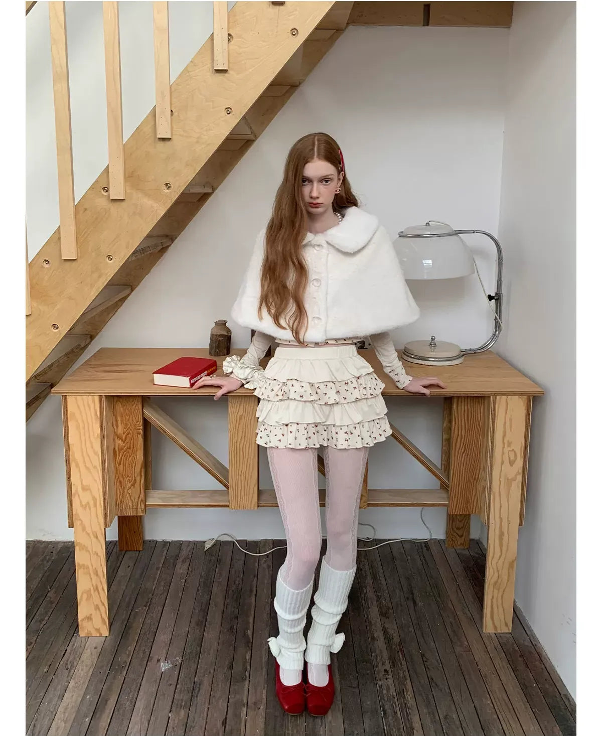 Contrast Floral Knit Set
