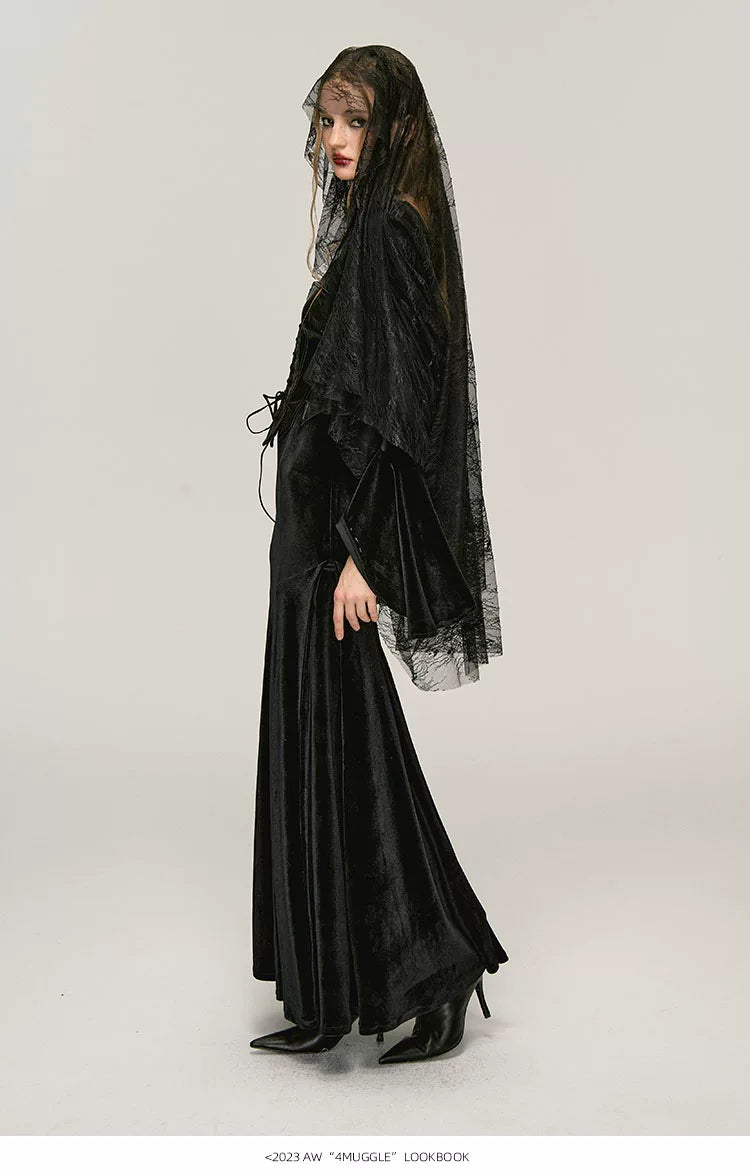 Velvet Witch Mermaid Maxi Dress