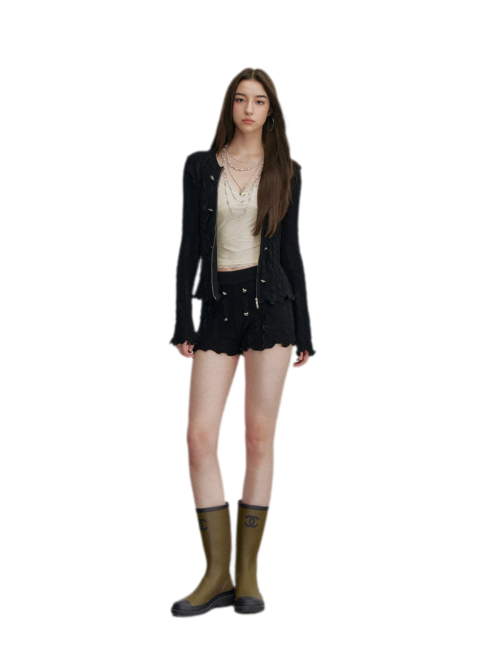 Heart Button Knit Set