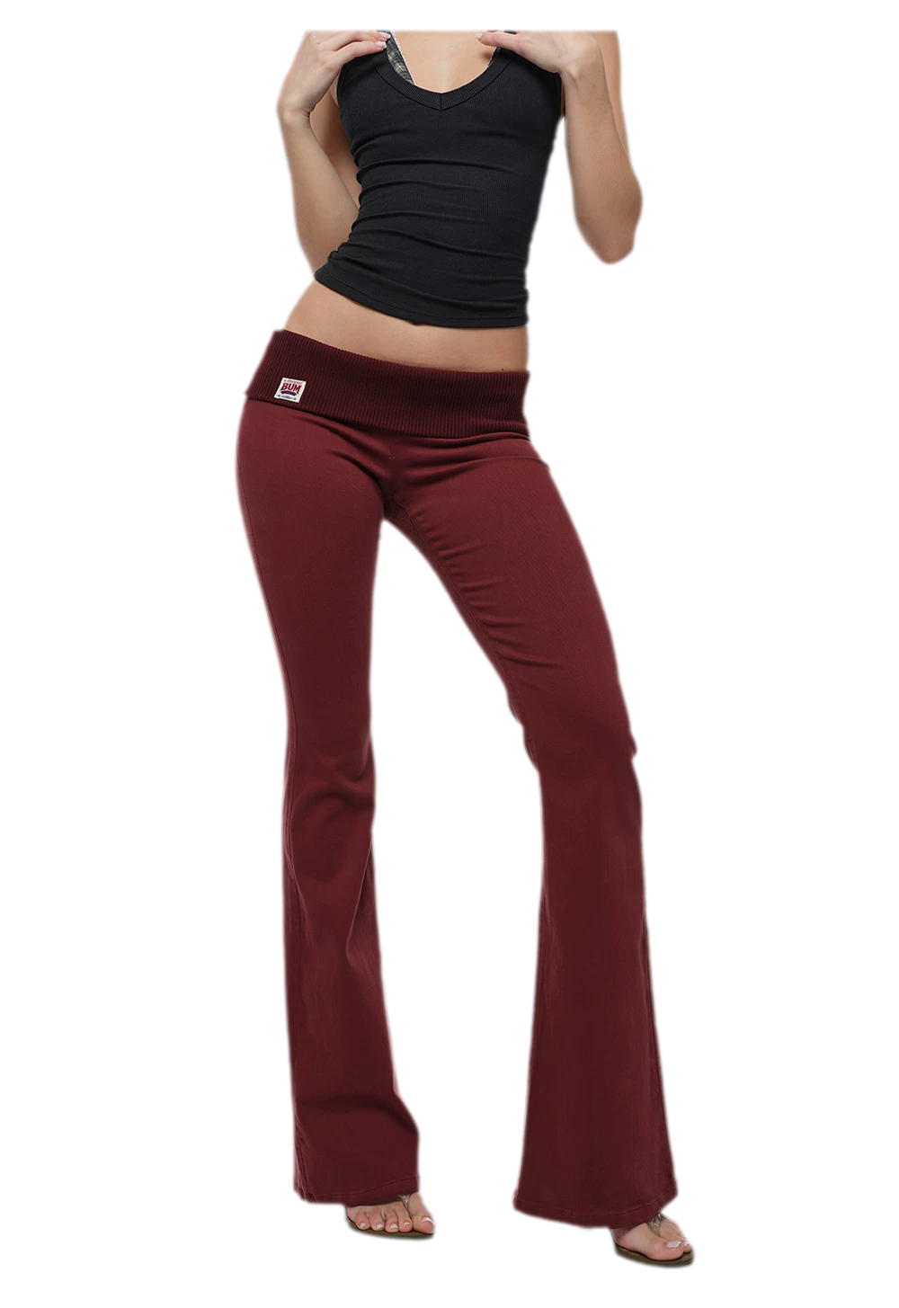 Turn-Up Flared Jeans