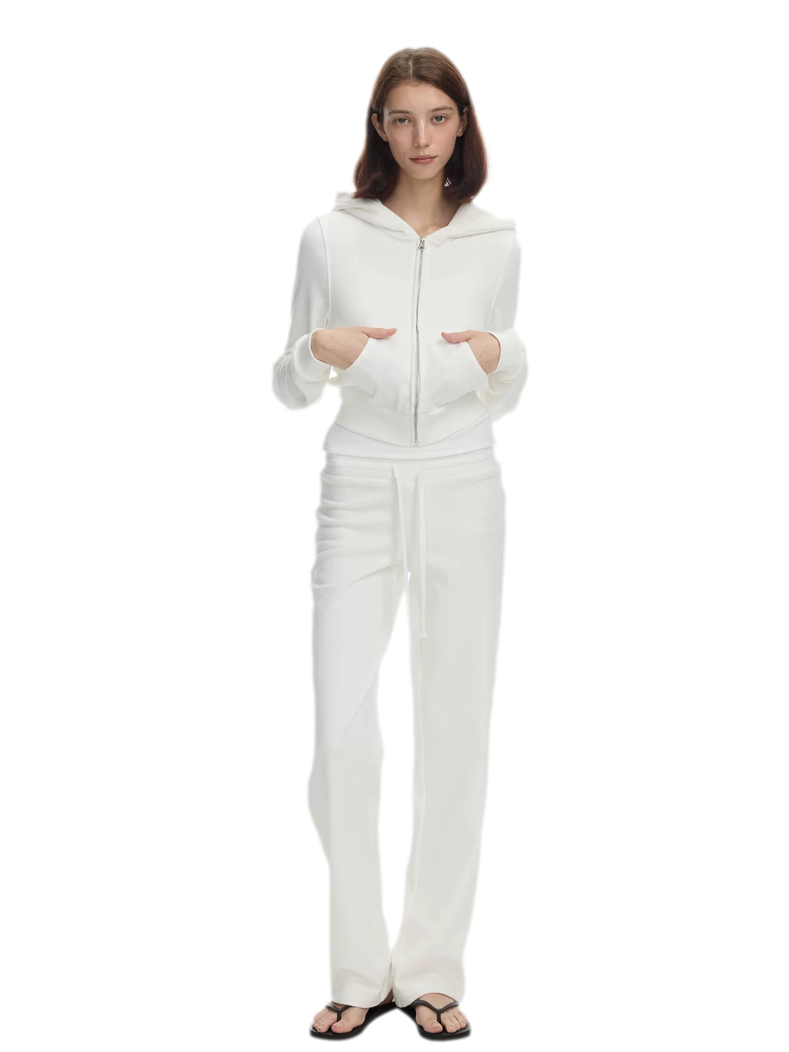 Washed Ribbed Low-Rise Sweatpants