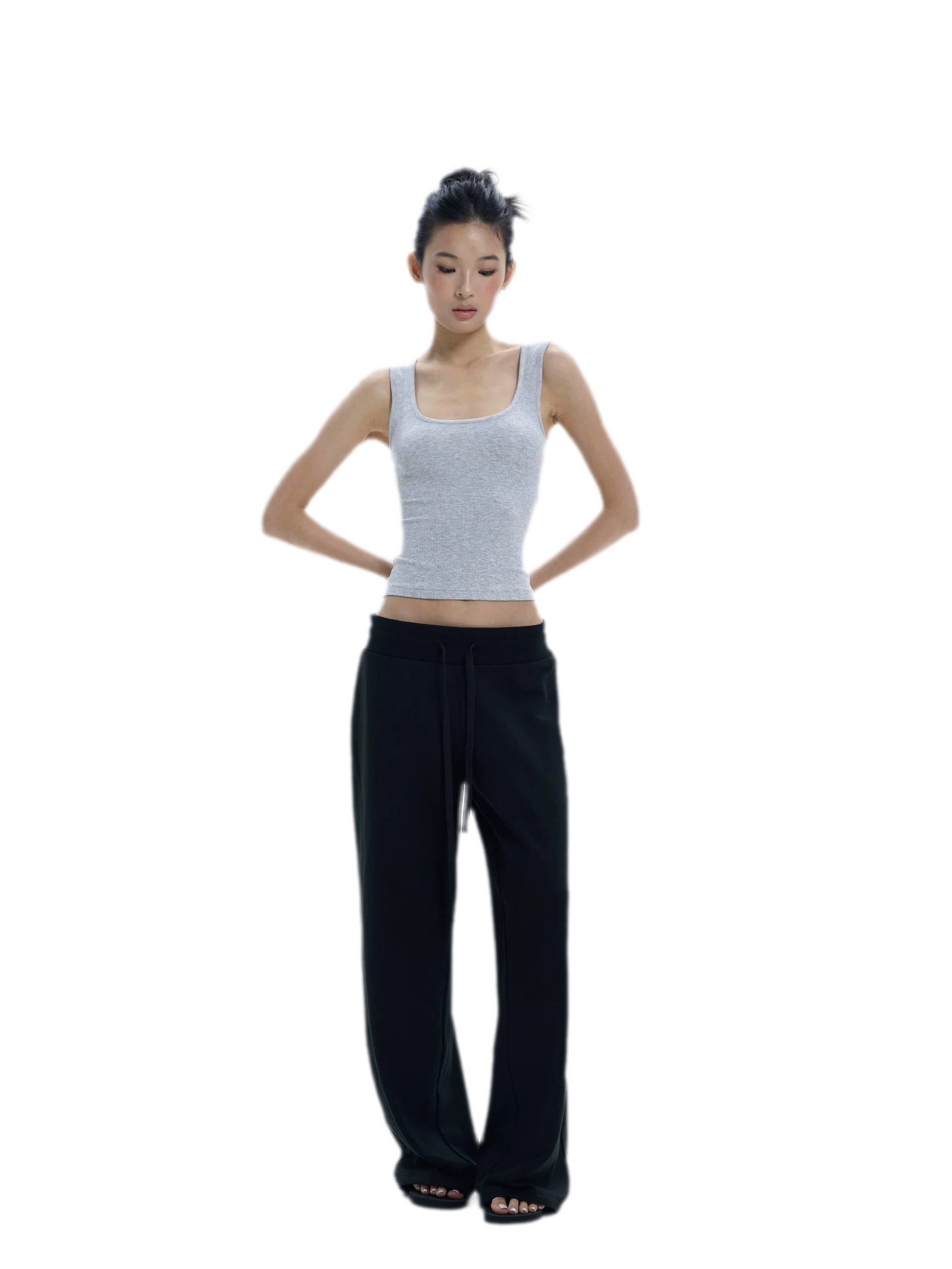 Wide-Leg Drawstring Sweatpants