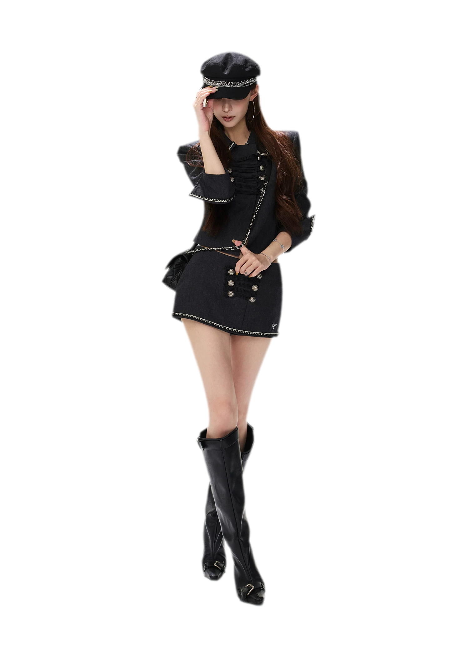 Corded Napoleonic Jacket Skirt Set