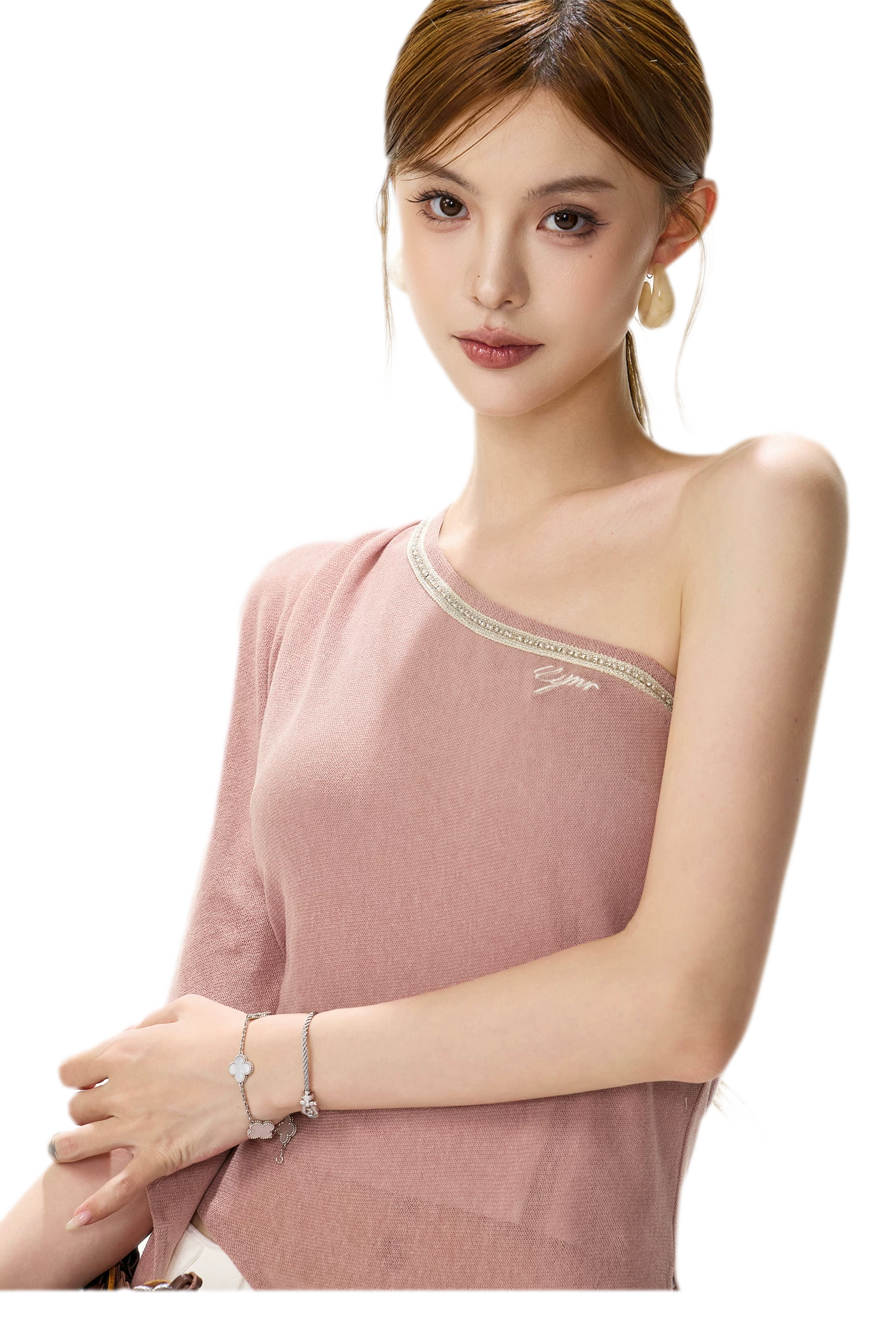 Rhinestone Shoulder Tee