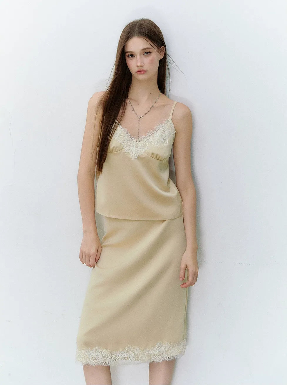 Southern France Polka Dot Lace Camisole & Skirt