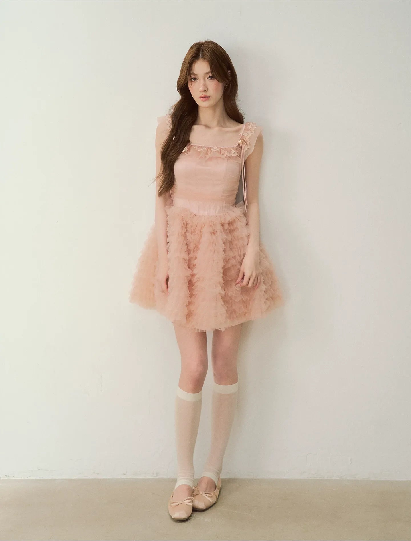 Lace Ruffle Tulle Dress