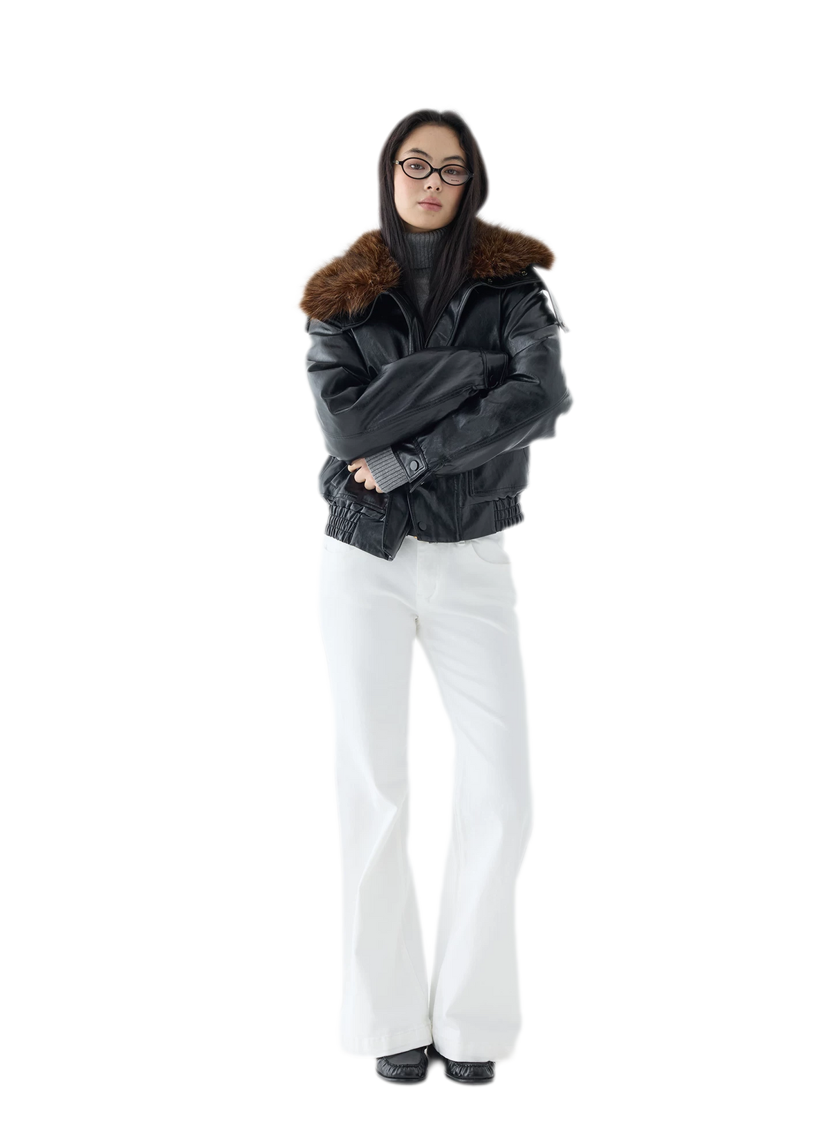 Oil-Wax Cropped PU Jacket
