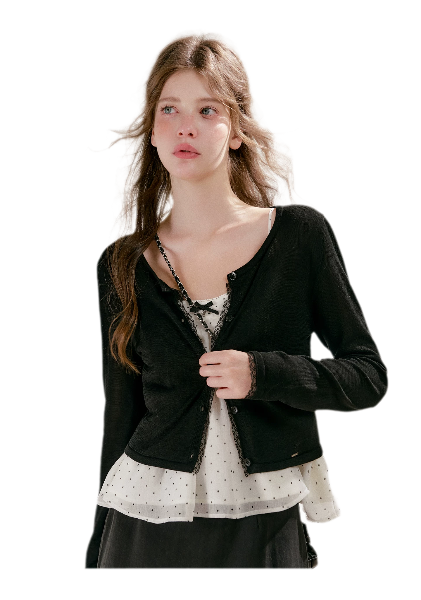 Lace Trim Cardigan