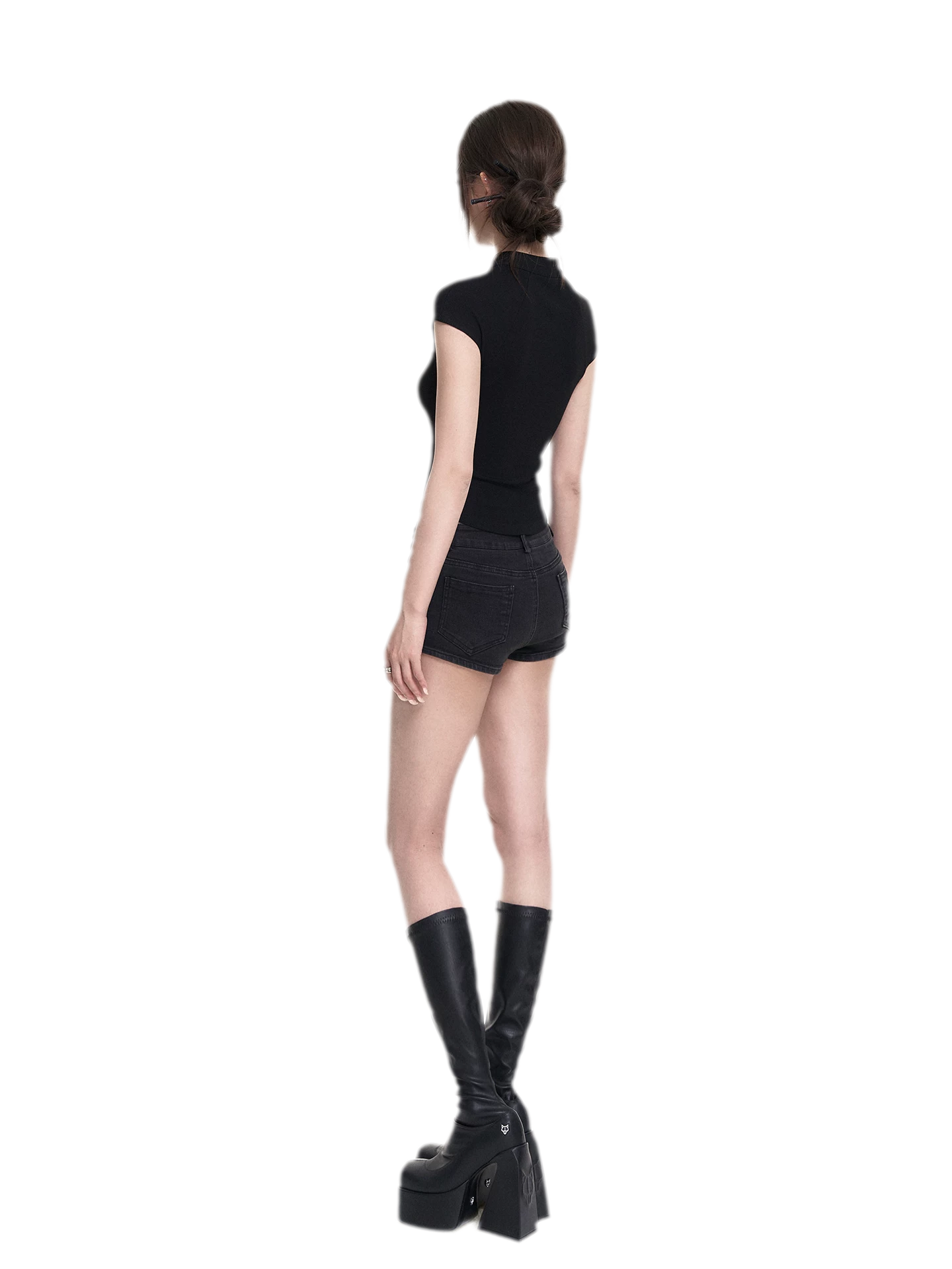 Dark Cutout Cross Tee