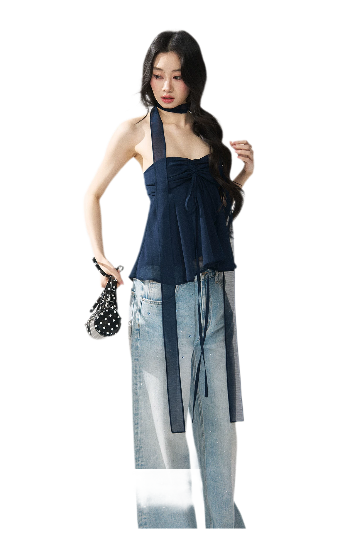Halter Ruched Bustier Top