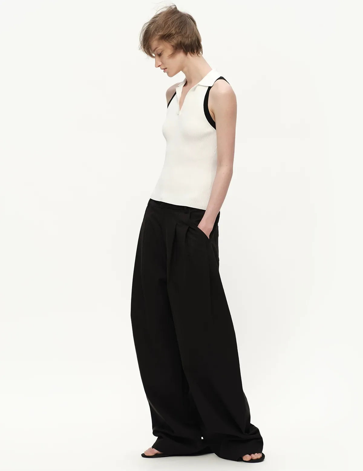 Contrast Rib Polo Tank