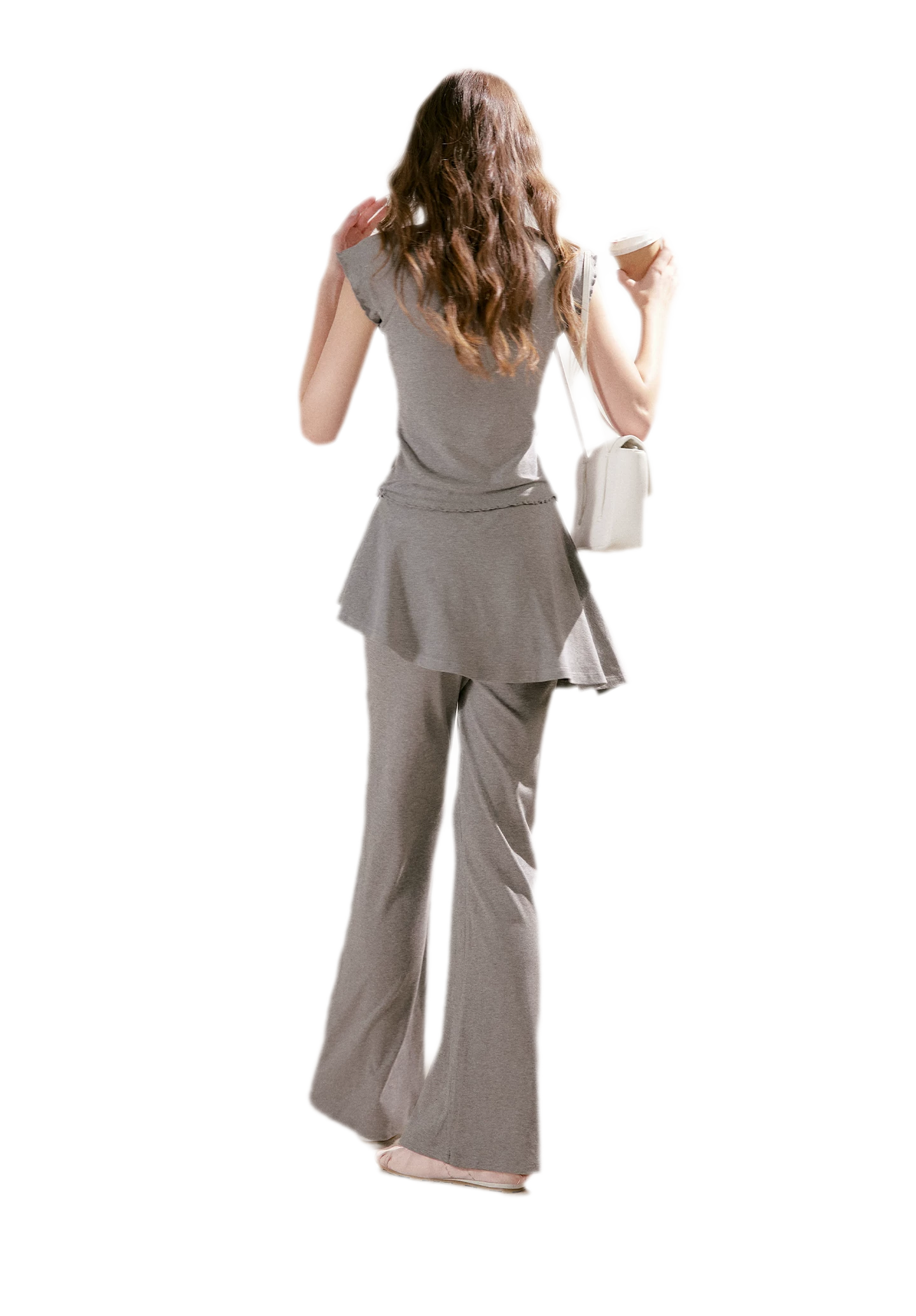 Lace Trim Faux Two-Piece Set