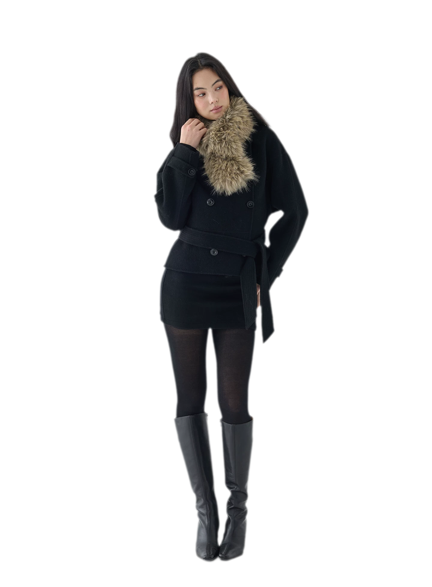 Double-Faced Wool Short Coat