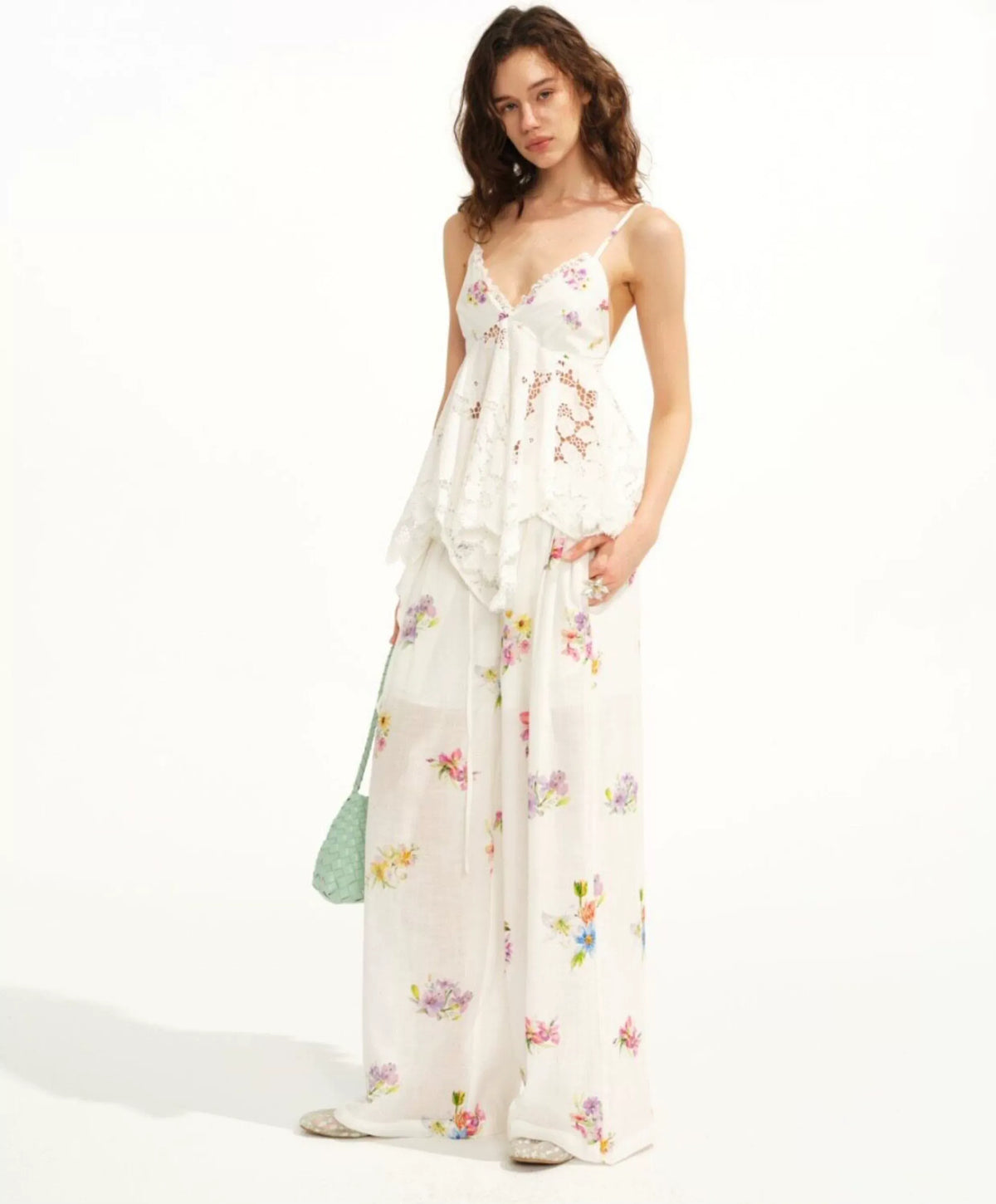 Lyocell Floral Wide-Leg Set