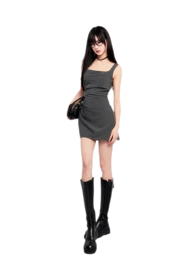 Structured Sparkle Asymmetric Mini Dress