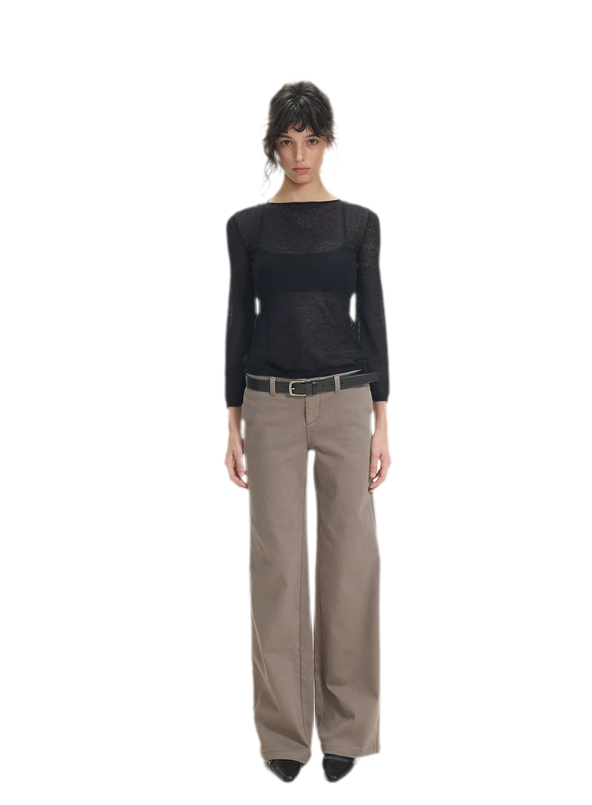 Mohair Sheer Flared Sleeve Top