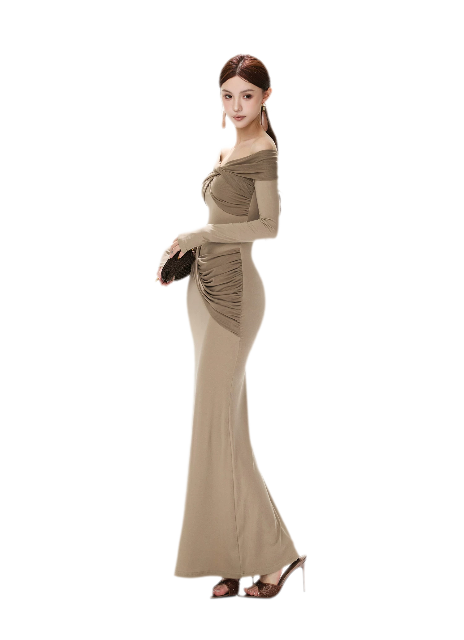 Mesh Twist Mermaid Knit Dress