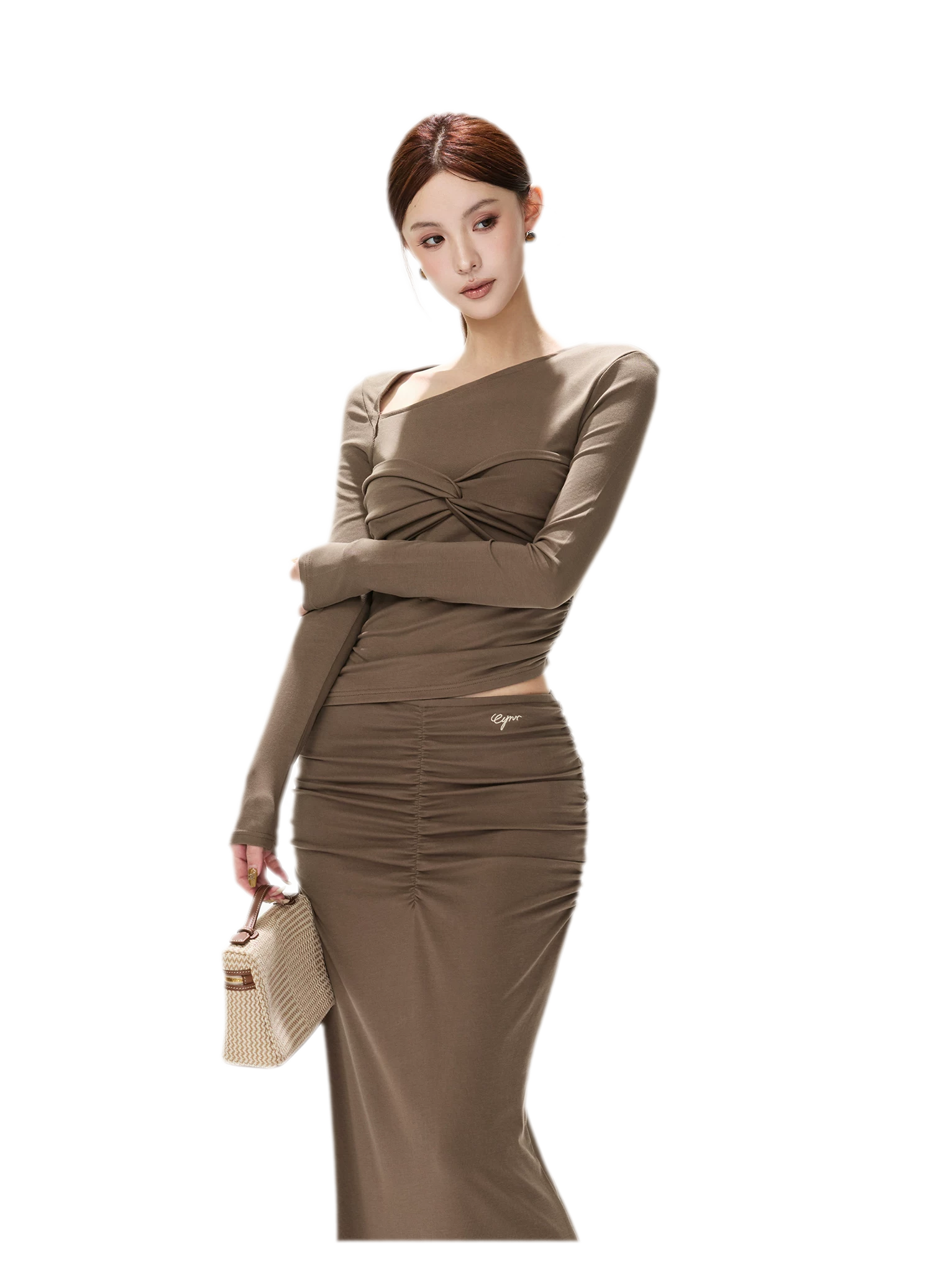 Ribbed Asymmetric Knit Set