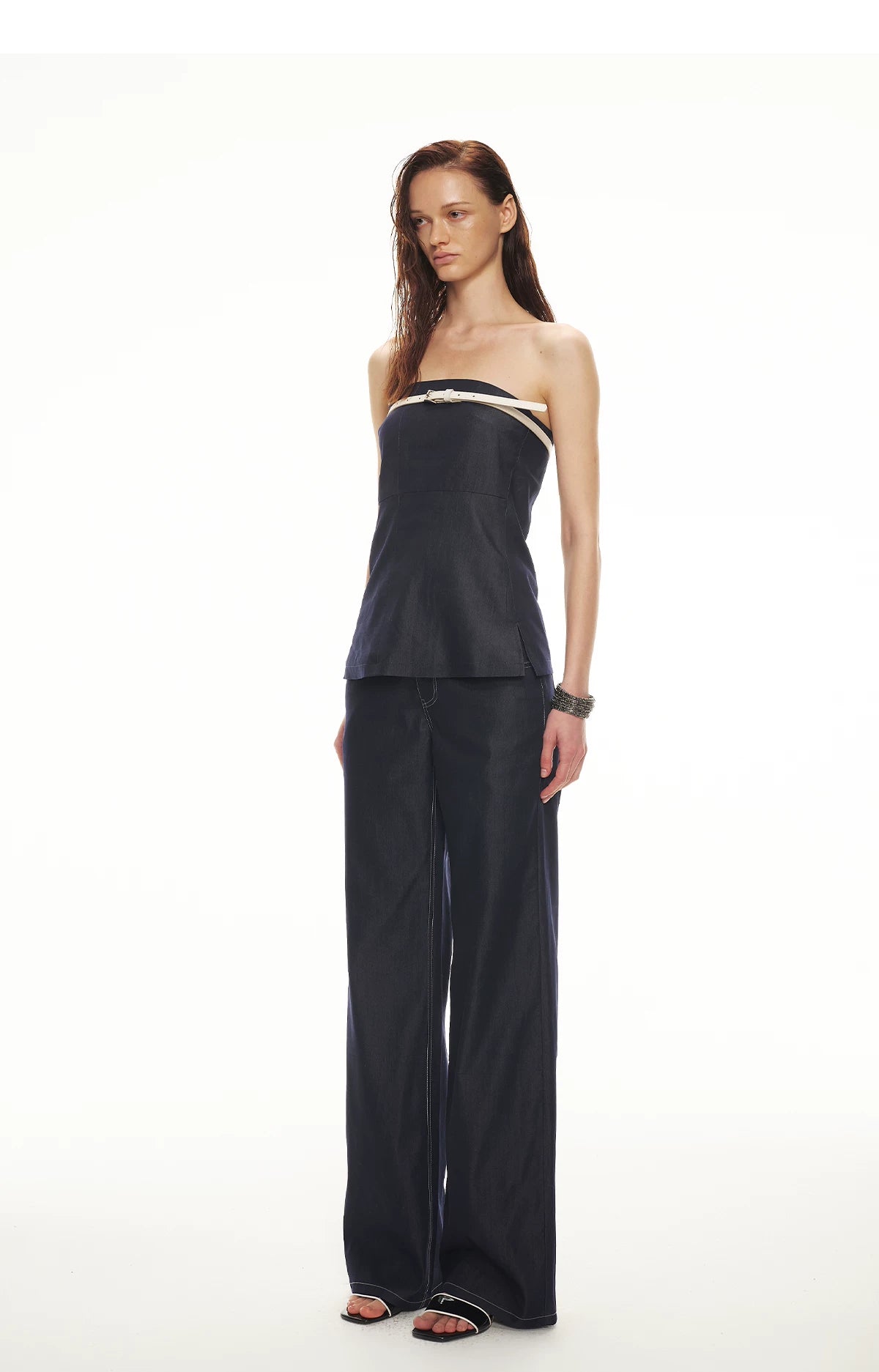 Soft Tencel Denim Fishtail Bustier Top & Pants