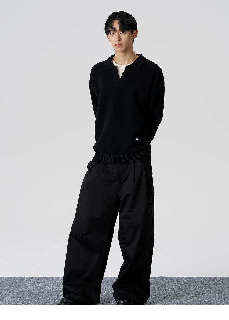 Embroidered Oversized Wool Blend Sweater