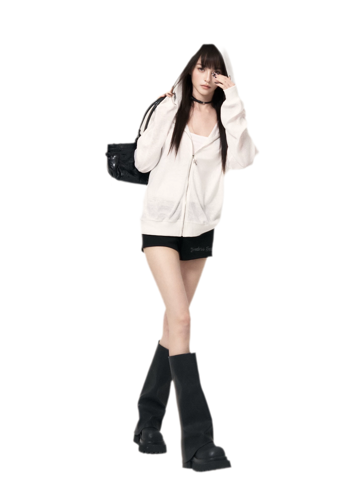 Angel-Wing Zip Hoodie Set