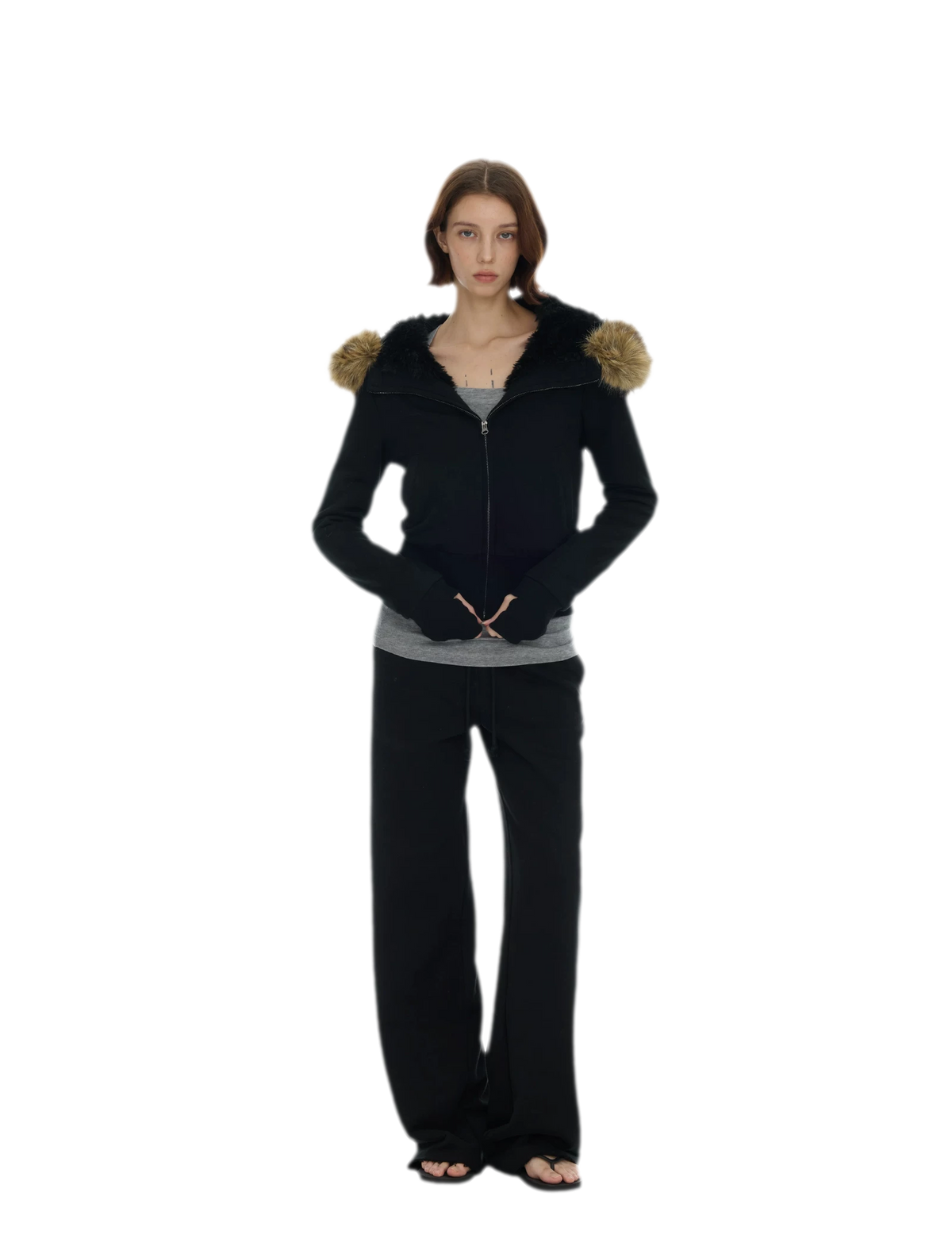 Detachable Fur Collar Hoodie Jacket