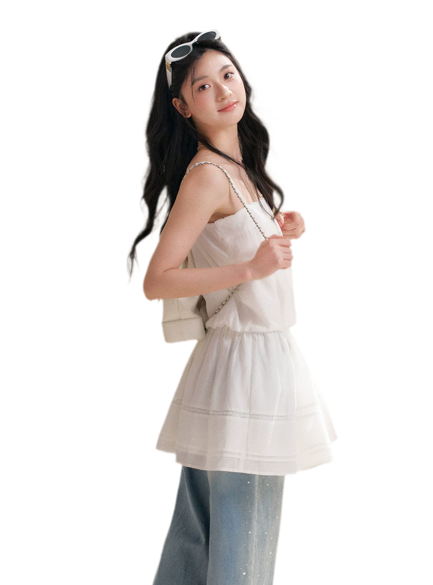 Soft Tencel Lace Dress & Cardigan Set