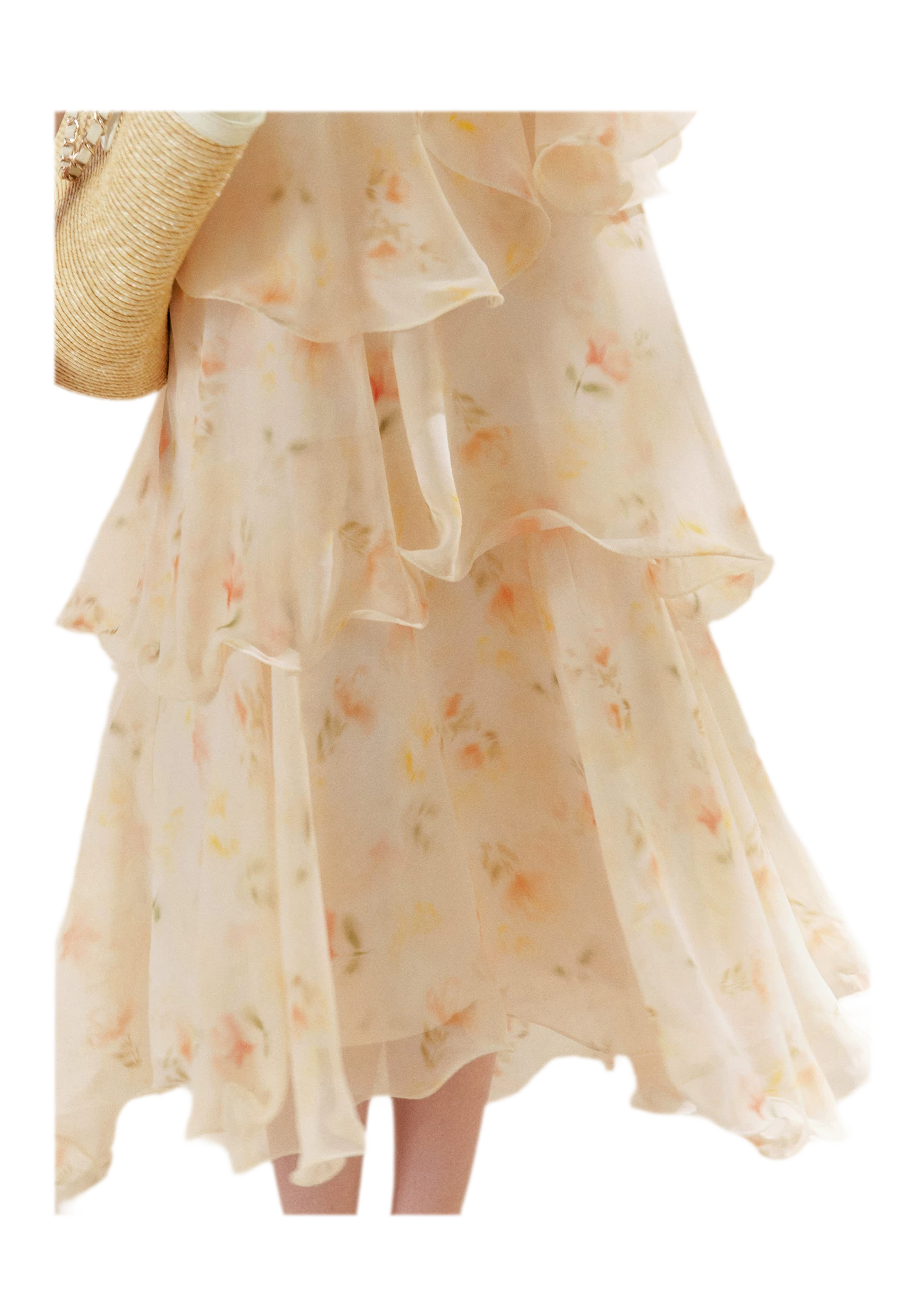 Chiffon Floral Halter Long Dress