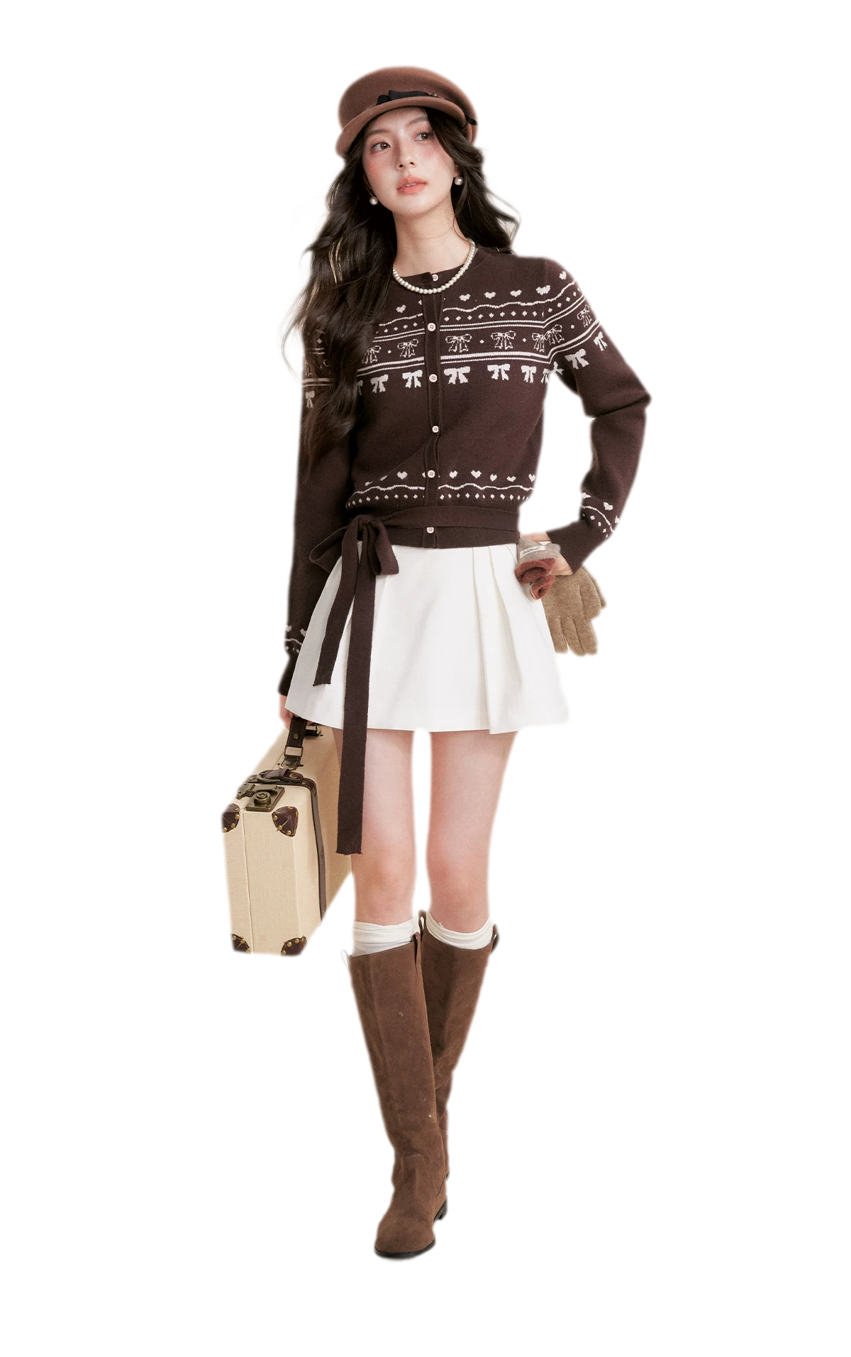Fair Isle Tie Cardigan