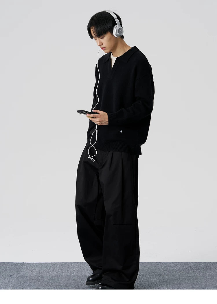 Embroidered Oversized Wool Blend Sweater