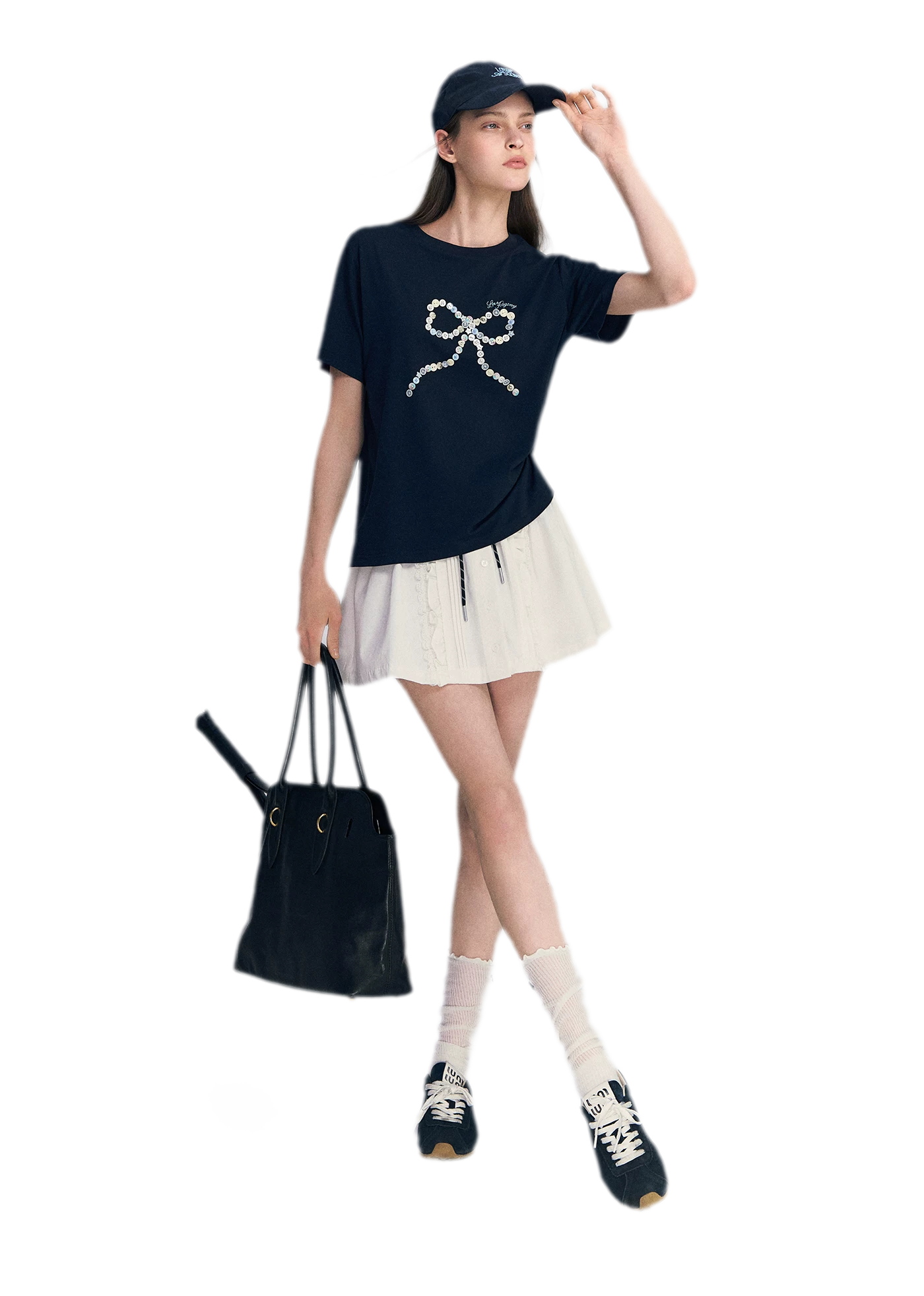 Hand-Sewn Bow T-Shirt