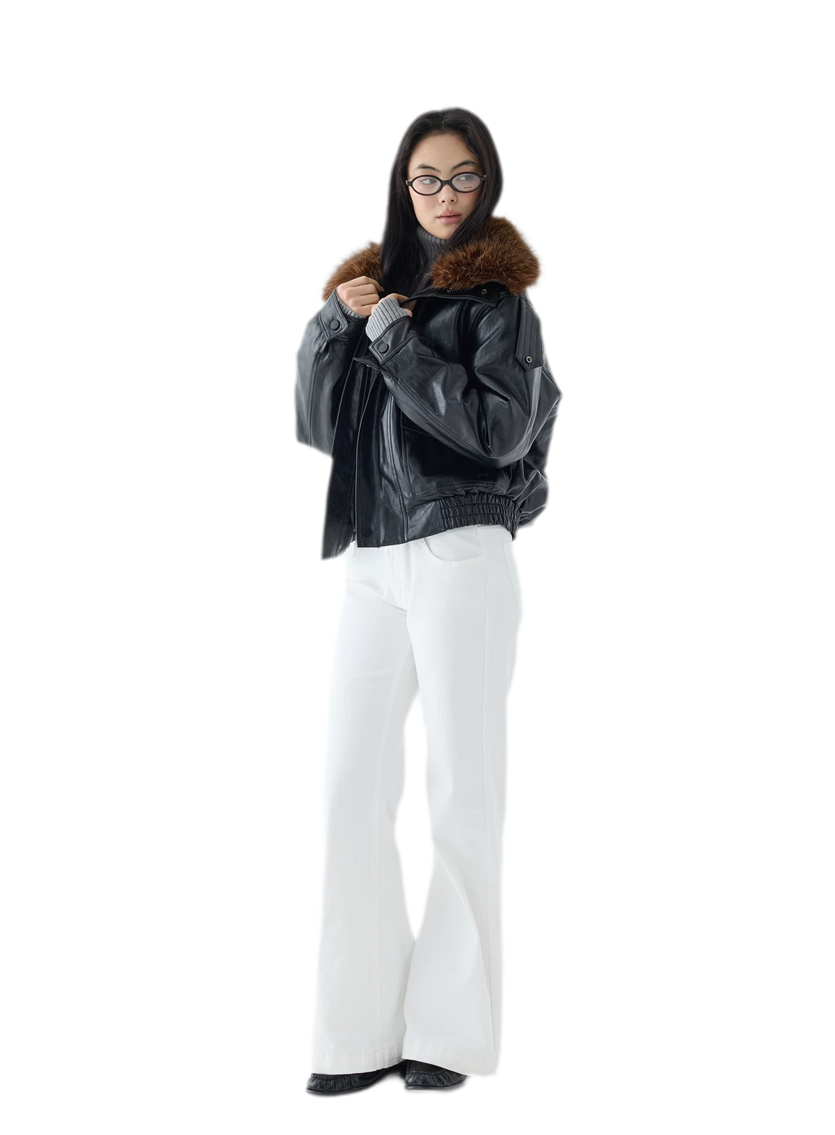 Oil-Wax Cropped PU Jacket
