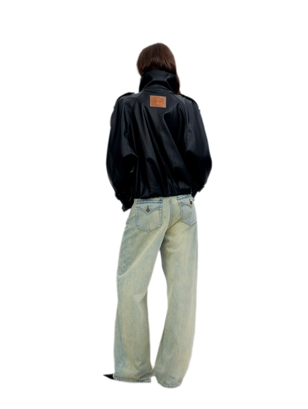 Matte Oversized Faux-Leather Jacket