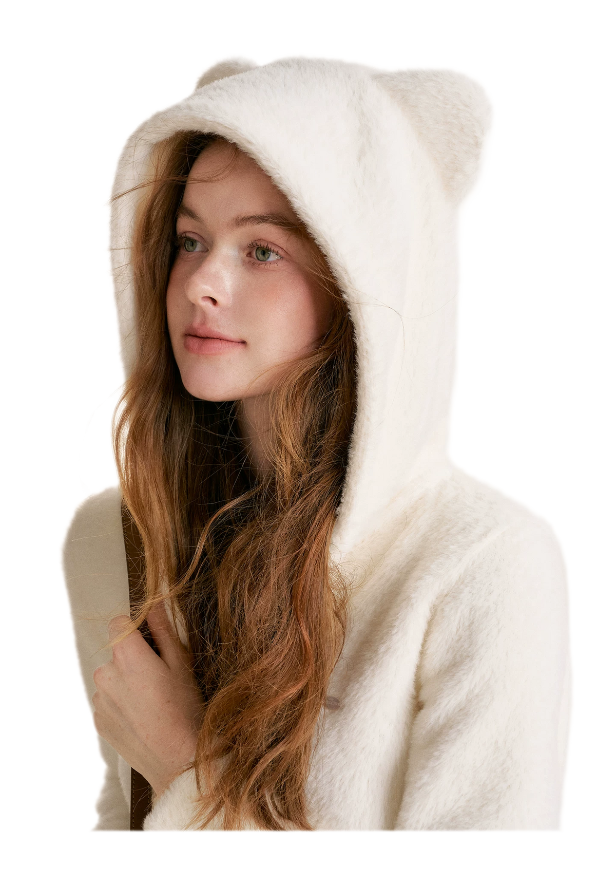 Eco Plush Bear-Ear Hoodie