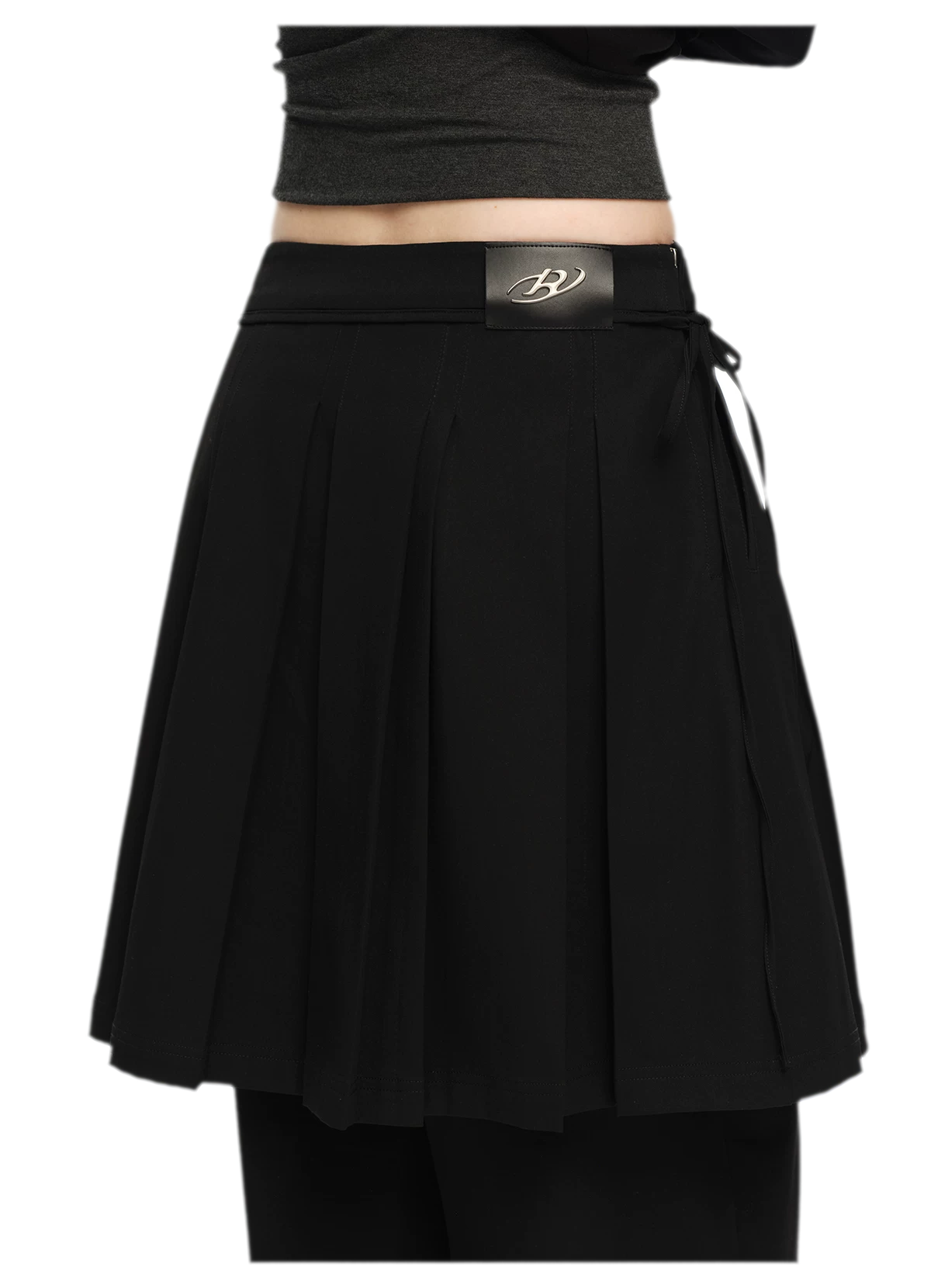 Pleated Layered Skirt Pants