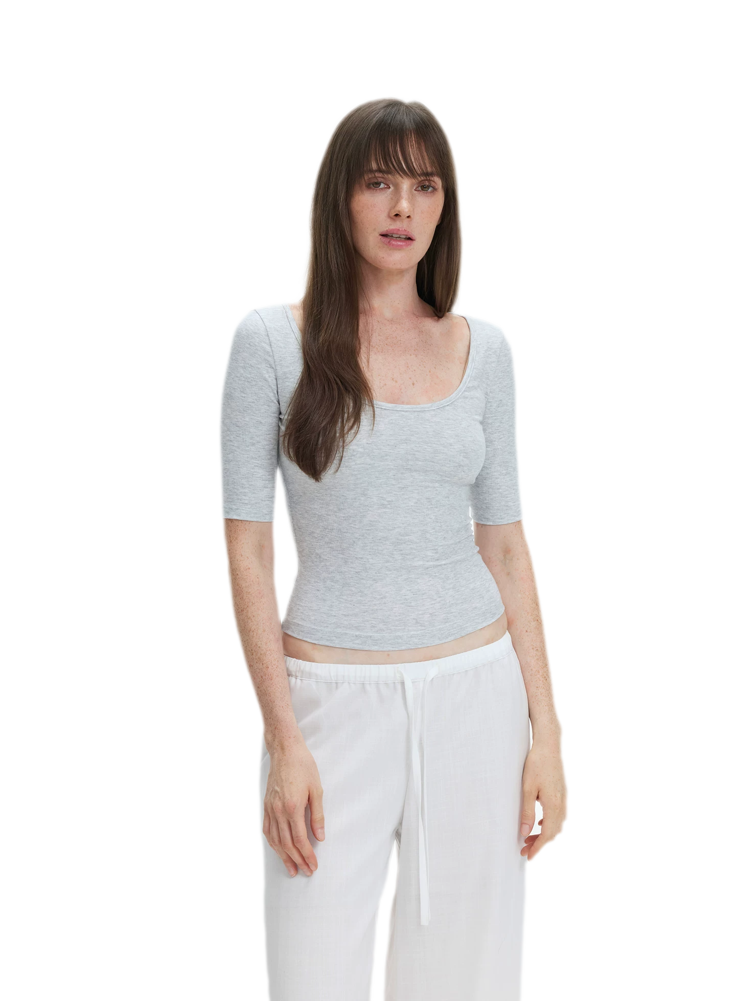 Soft U-Neck Slim-Fit T-Shirt