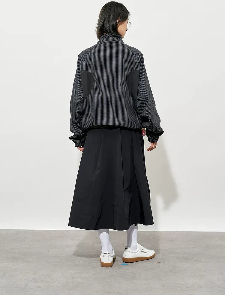Checked Zip Pullover Jacket