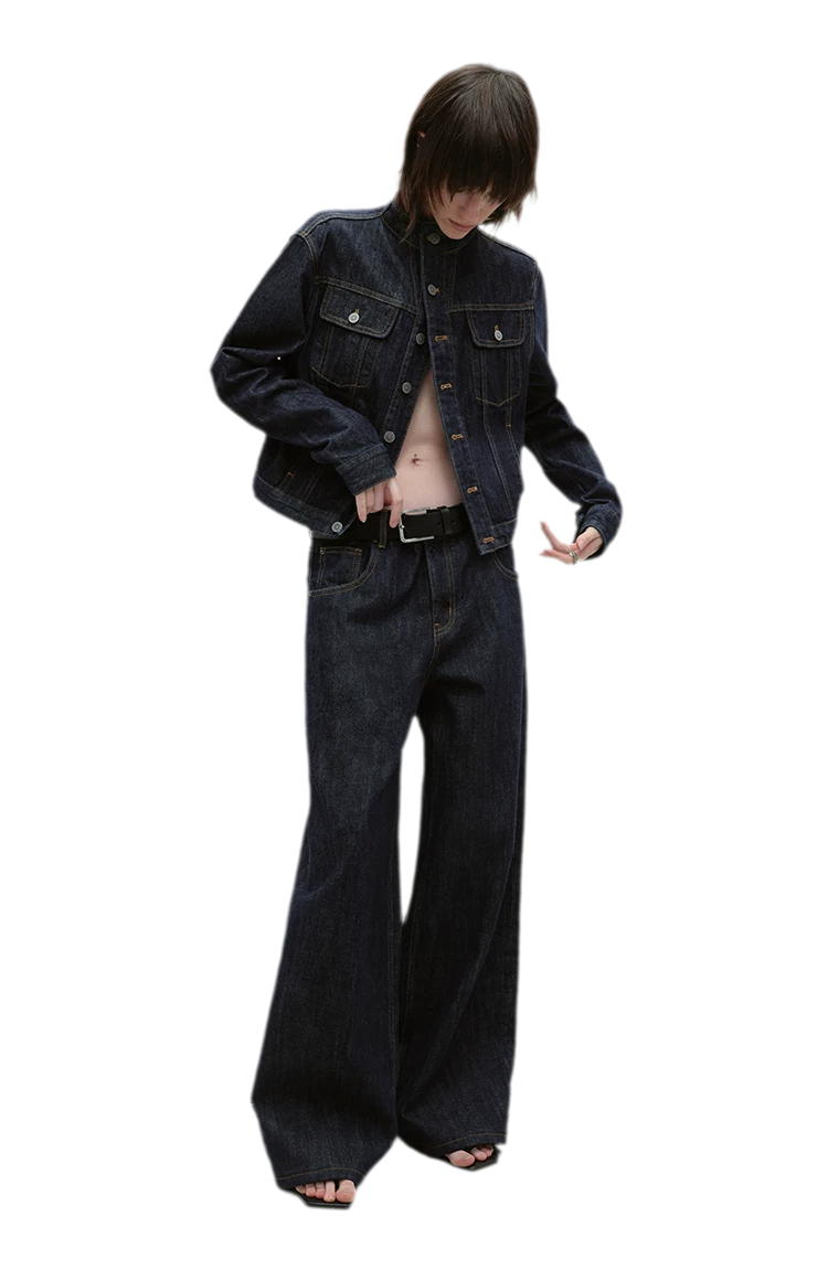 Redline Cropped Raw Denim Jacket
