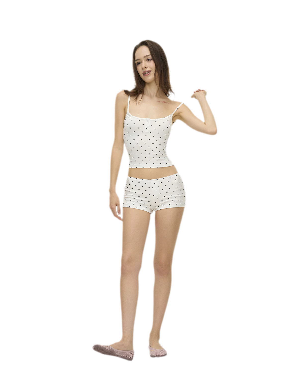 Polka Dot Embroidered Set