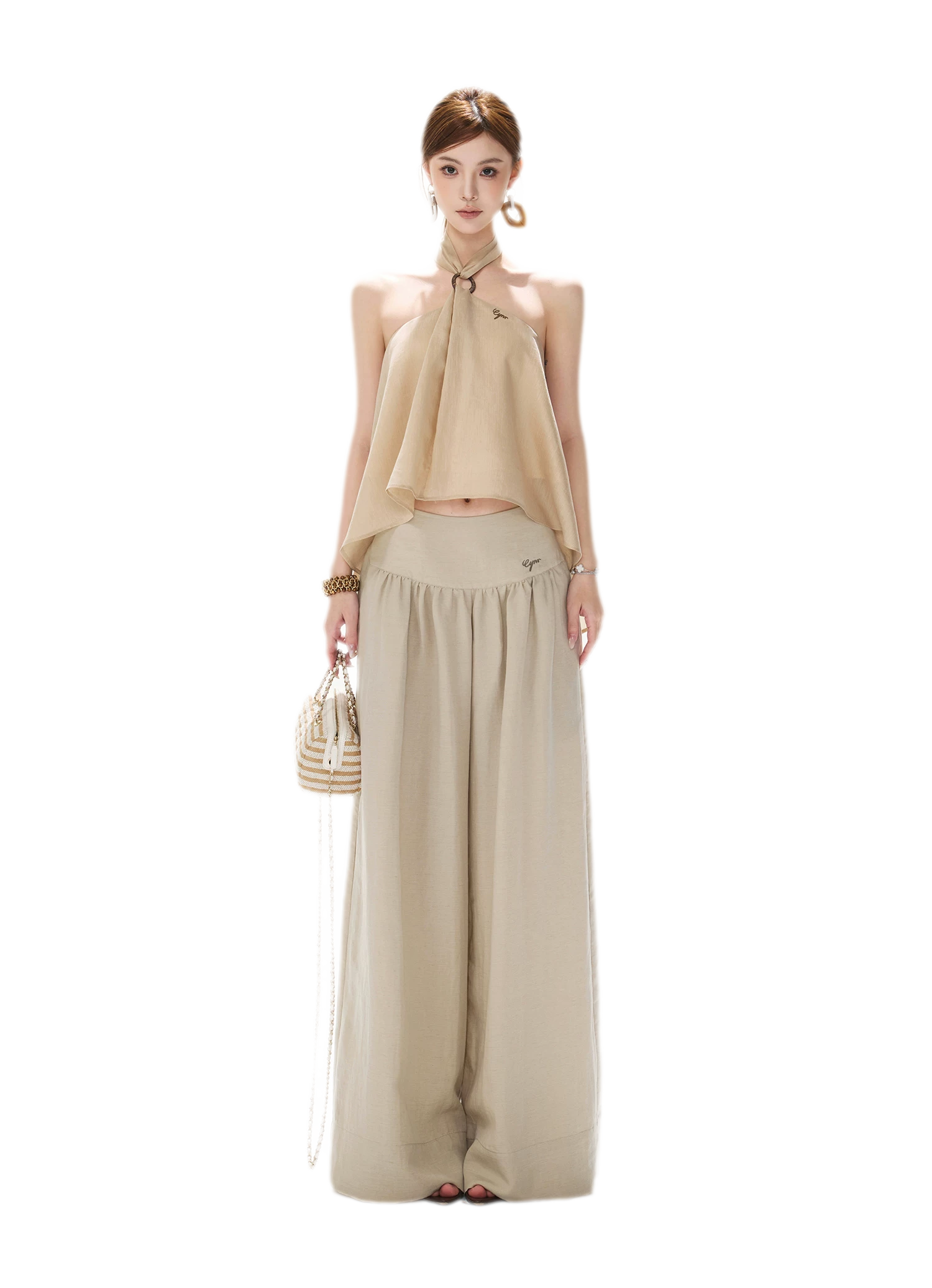 Linen Wide-Leg Pants
