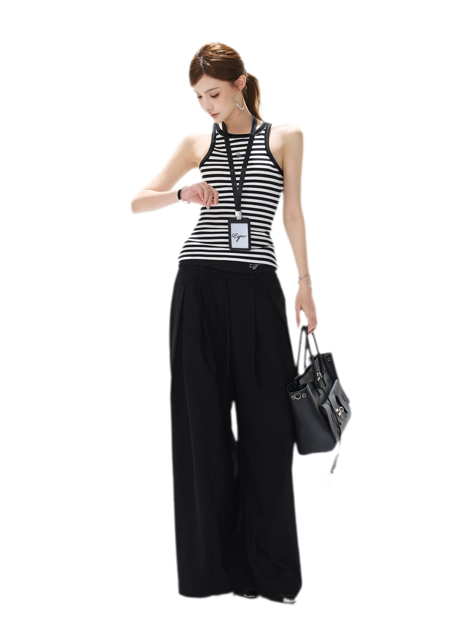 Striped Halter Rib Top