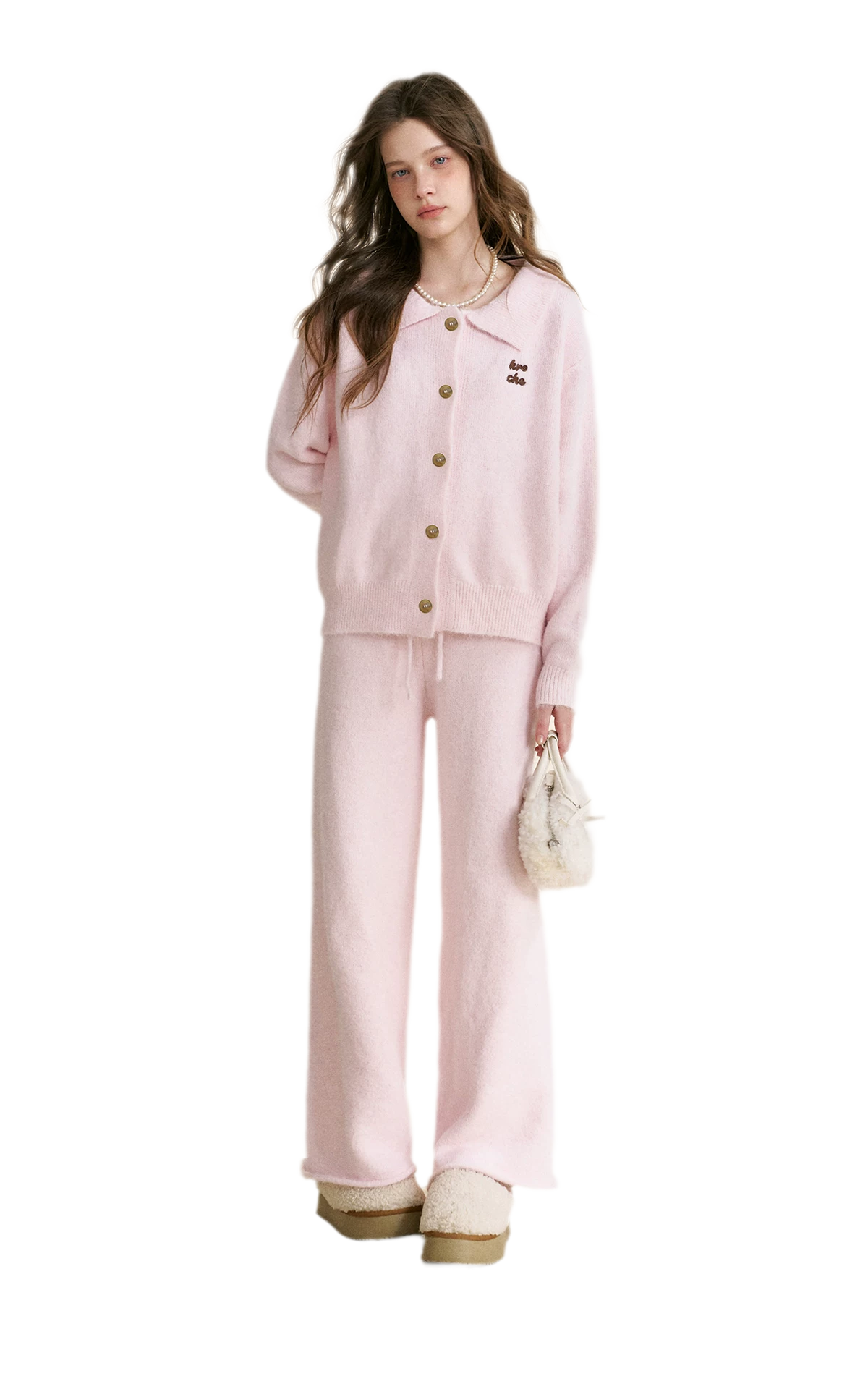 Wool Blend Collared Knit Set