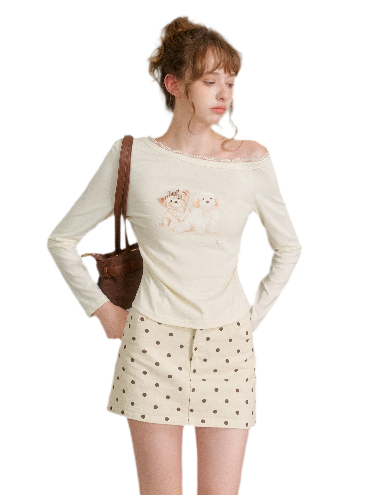 Hand-Painted Lace Trim T-Shirt