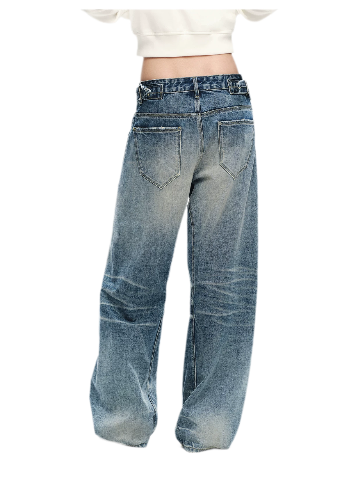 Vintage Washed Wide-Leg Jeans