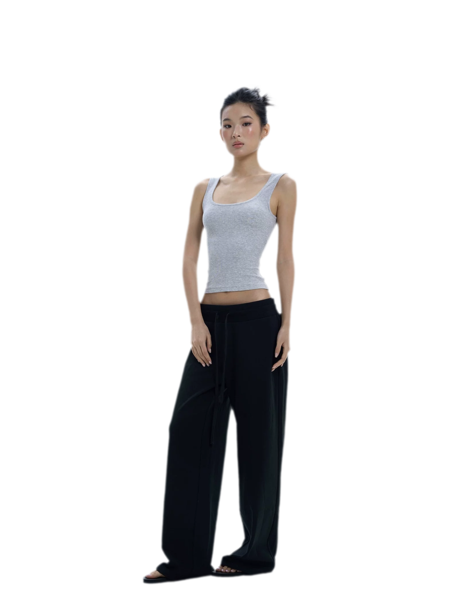 Wide-Leg Drawstring Sweatpants