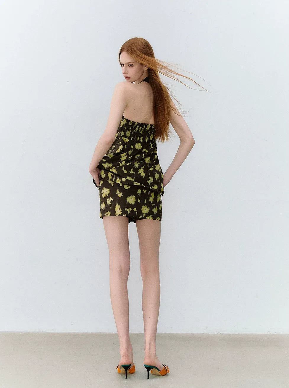 Twin Flowers French Floral Halter Top & Drawstring