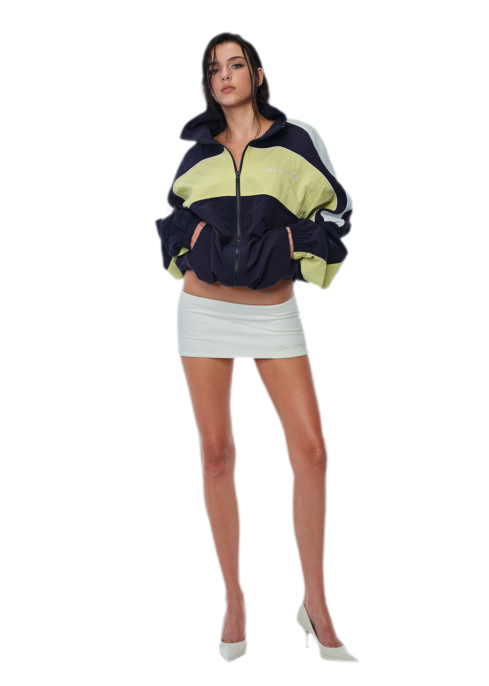 Color-Block Cropped Tracksuit Set